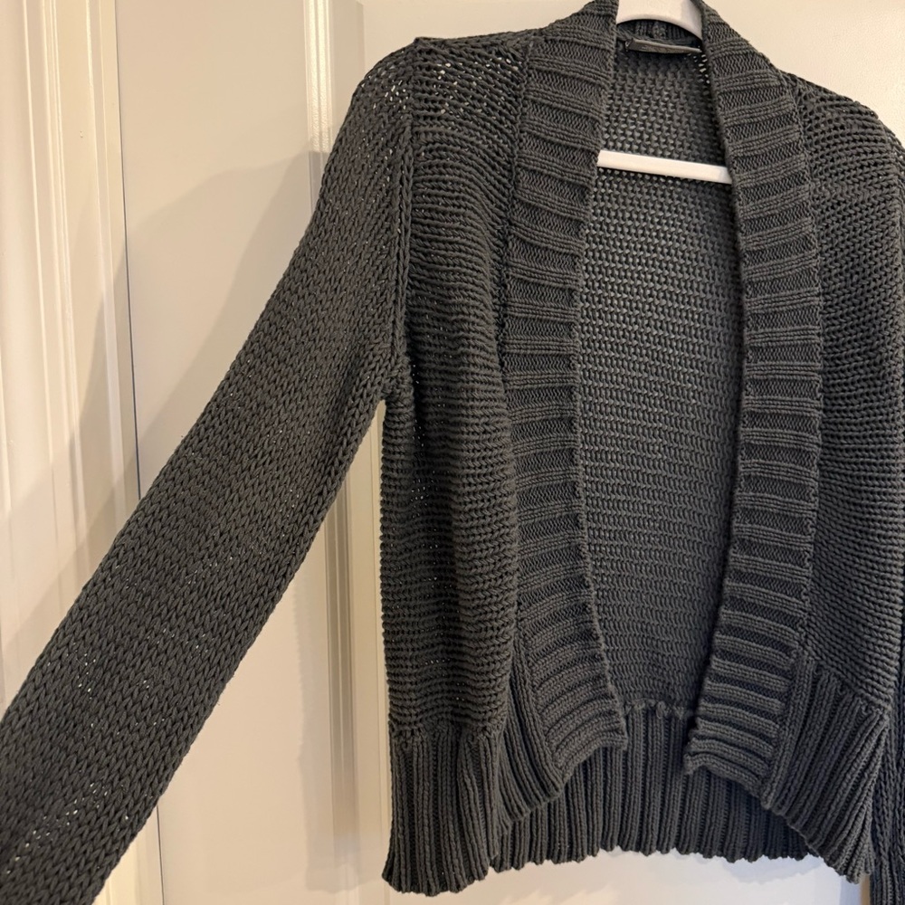Wooden Ships Chunky Open Knit Grey Cardigan (S/M) - Picture 6 of 7